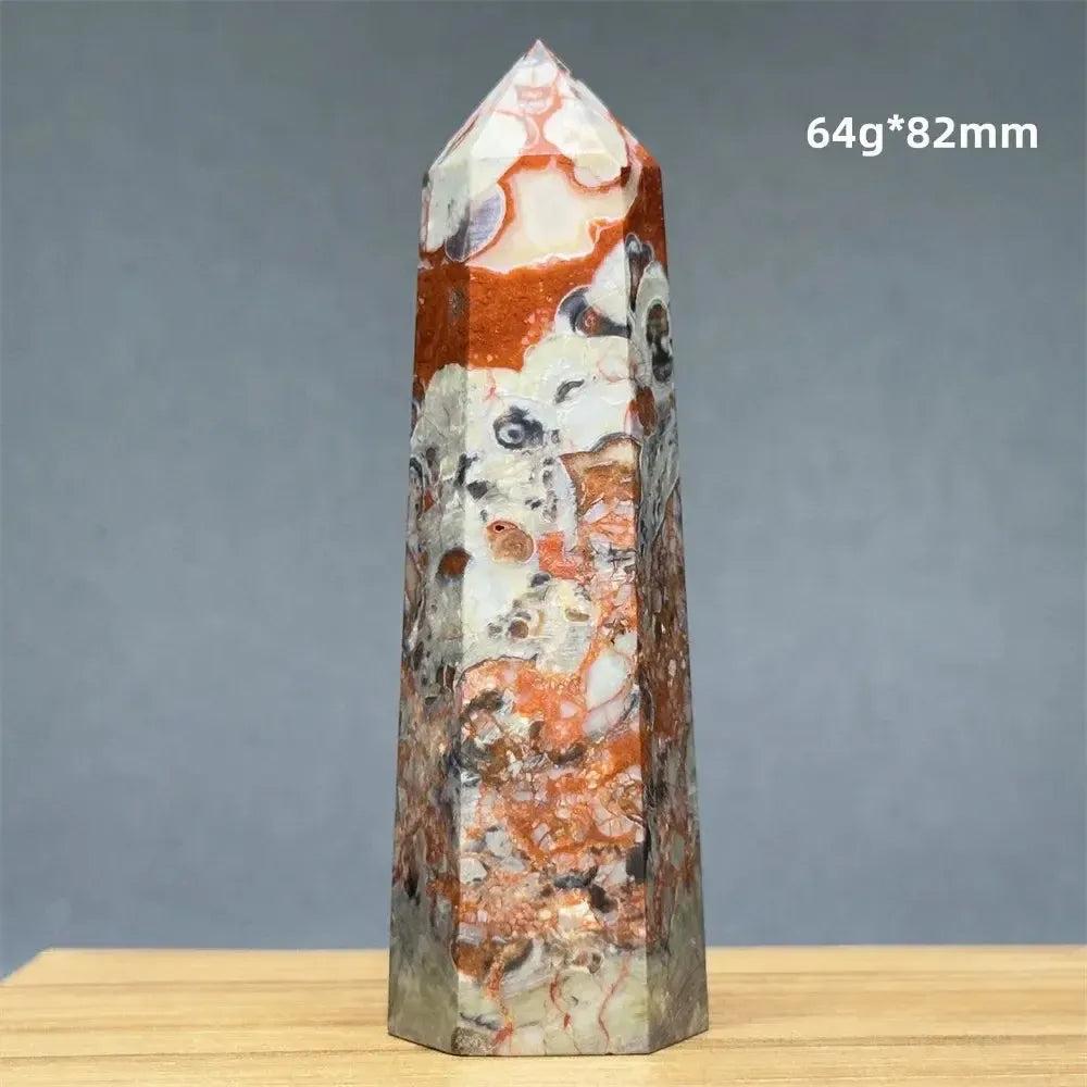 Money Agate Obelisk Natural Mineral Quartz Handicraft Spiritual Meditation Healing Witchcraft Energy Home Decoration Gift