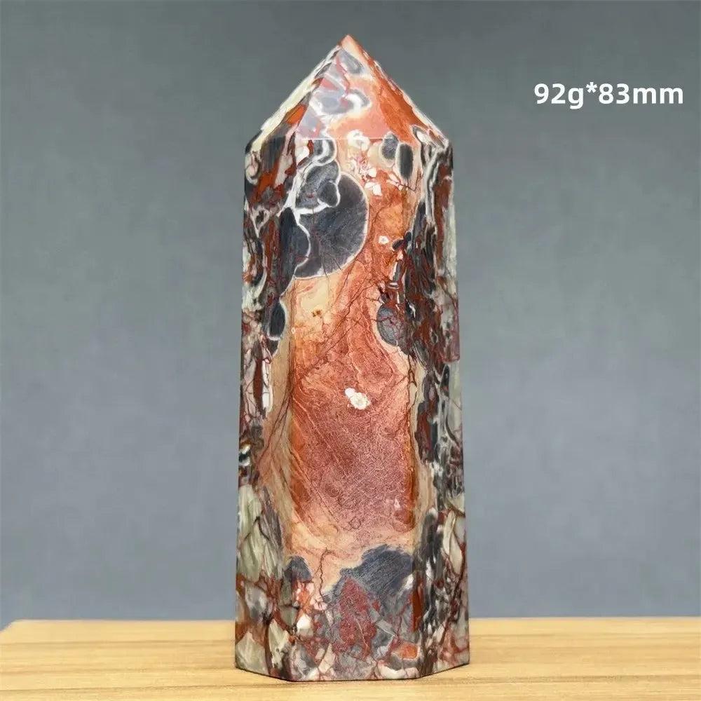 Money Agate Obelisk Natural Mineral Quartz Handicraft Spiritual Meditation Healing Witchcraft Energy Home Decoration Gift