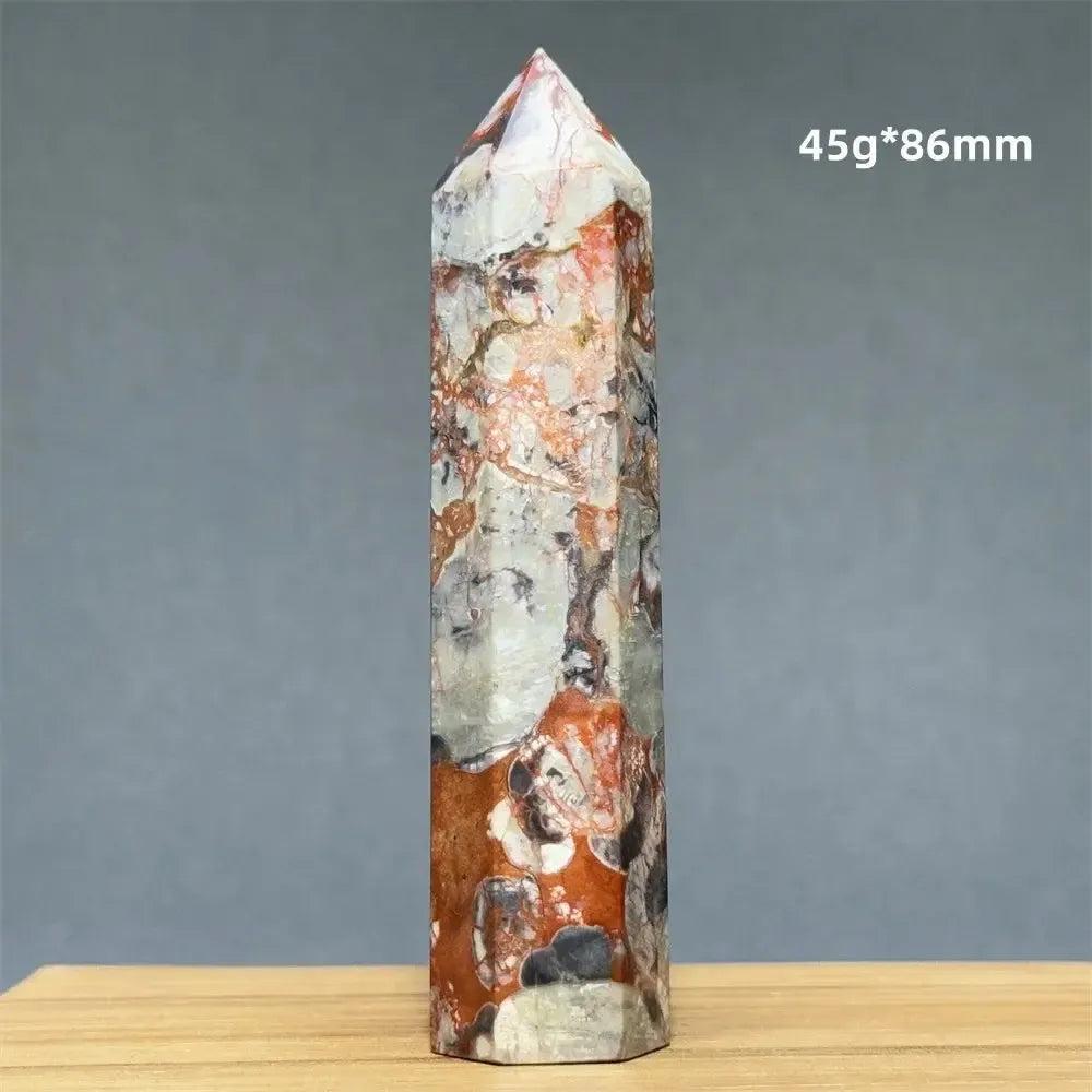 Money Agate Obelisk Natural Mineral Quartz Handicraft Spiritual Meditation Healing Witchcraft Energy Home Decoration Gift