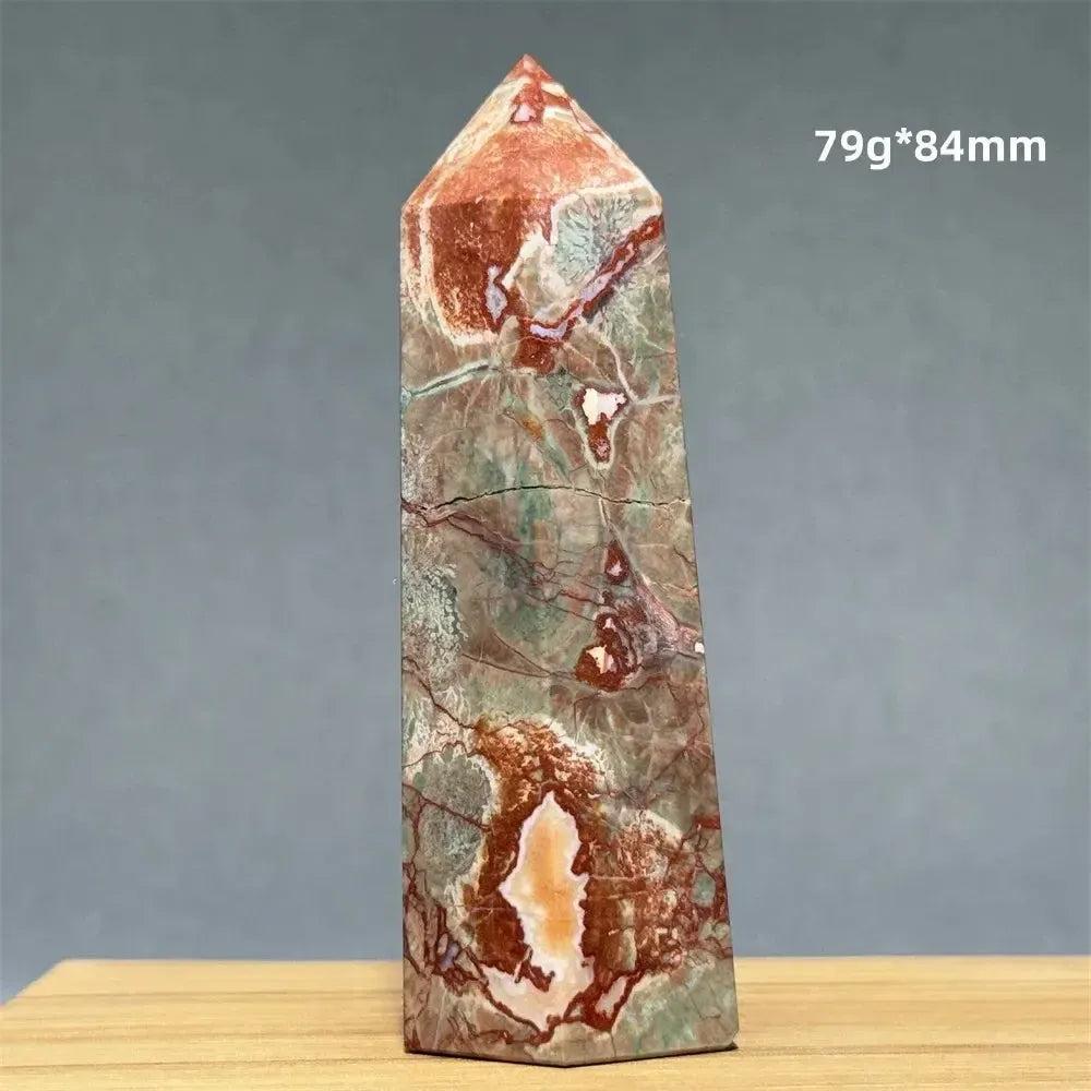 Money Agate Obelisk Natural Mineral Quartz Handicraft Spiritual Meditation Healing Witchcraft Energy Home Decoration Gift