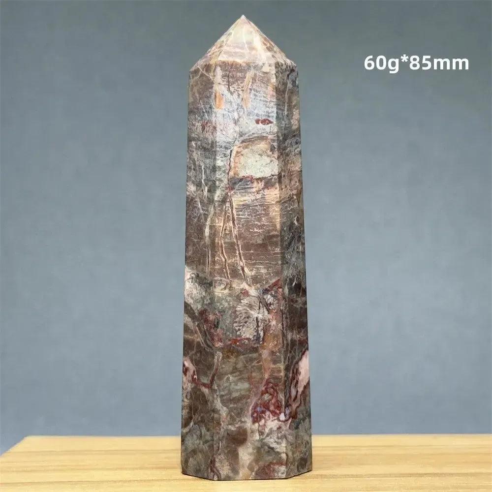 Money Agate Obelisk Natural Mineral Quartz Handicraft Spiritual Meditation Healing Witchcraft Energy Home Decoration Gift