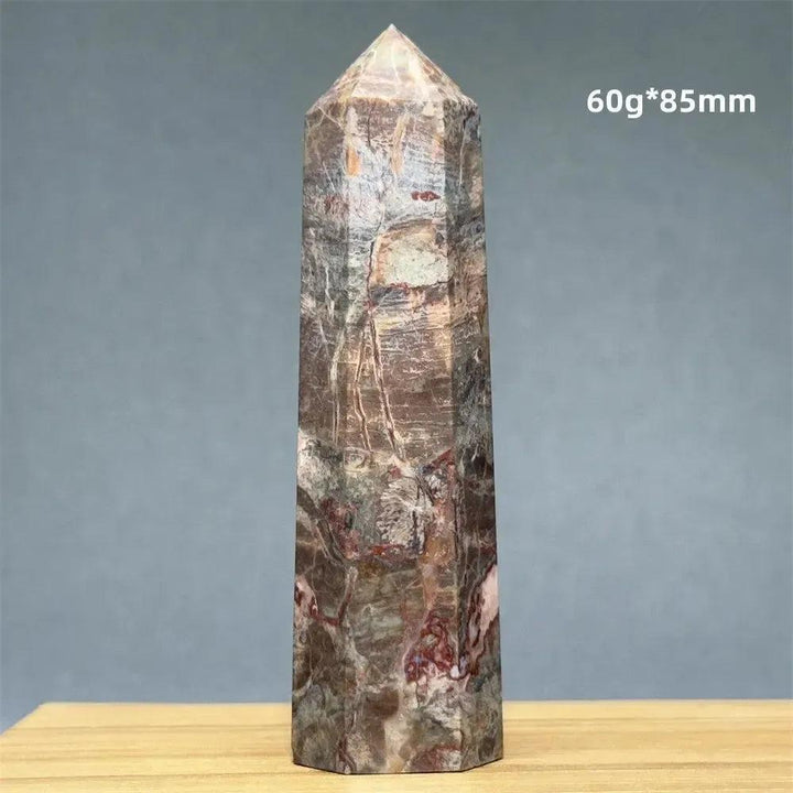 Money Agate Obelisk Natural Mineral Quartz Handicraft Spiritual Meditation Healing Witchcraft Energy Home Decoration Gift