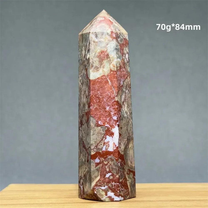 Money Agate Obelisk Natural Mineral Quartz Handicraft Spiritual Meditation Healing Witchcraft Energy Home Decoration Gift