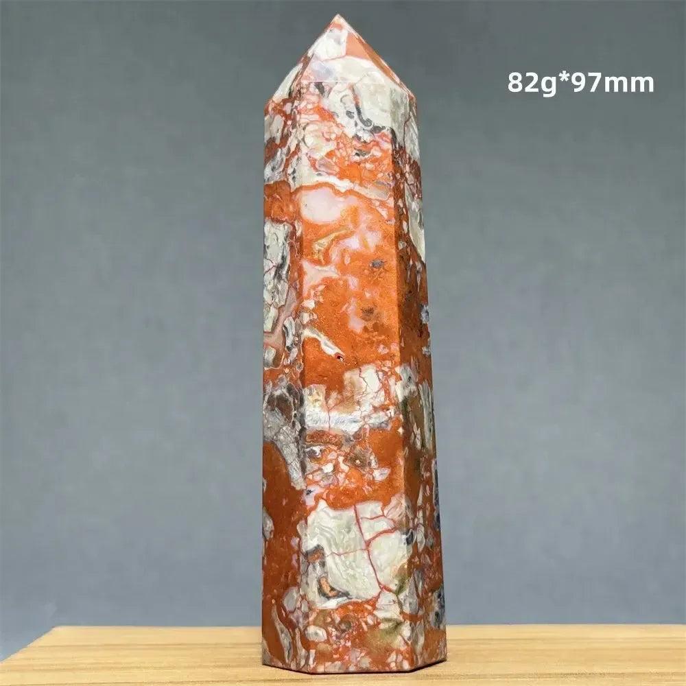 Money Agate Obelisk Natural Mineral Quartz Handicraft Spiritual Meditation Healing Witchcraft Energy Home Decoration Gift