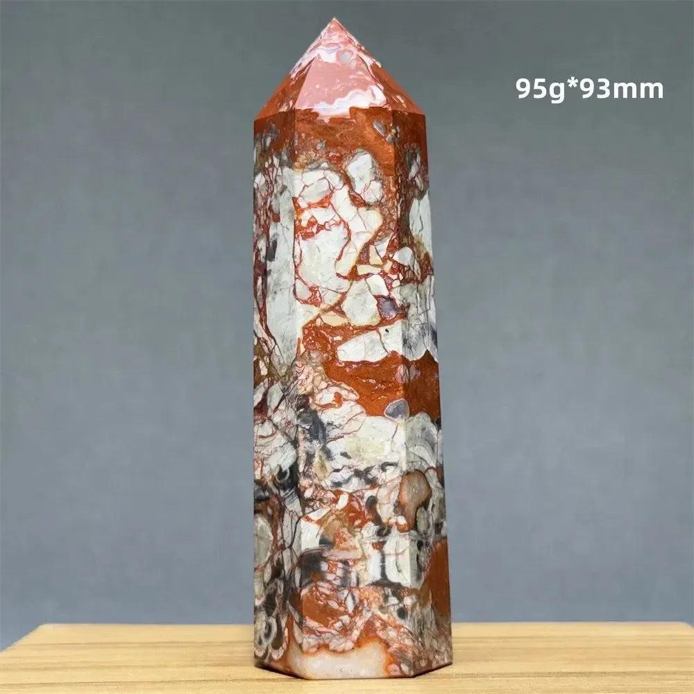 Money Agate Obelisk Natural Mineral Quartz Handicraft Spiritual Meditation Healing Witchcraft Energy Home Decoration Gift