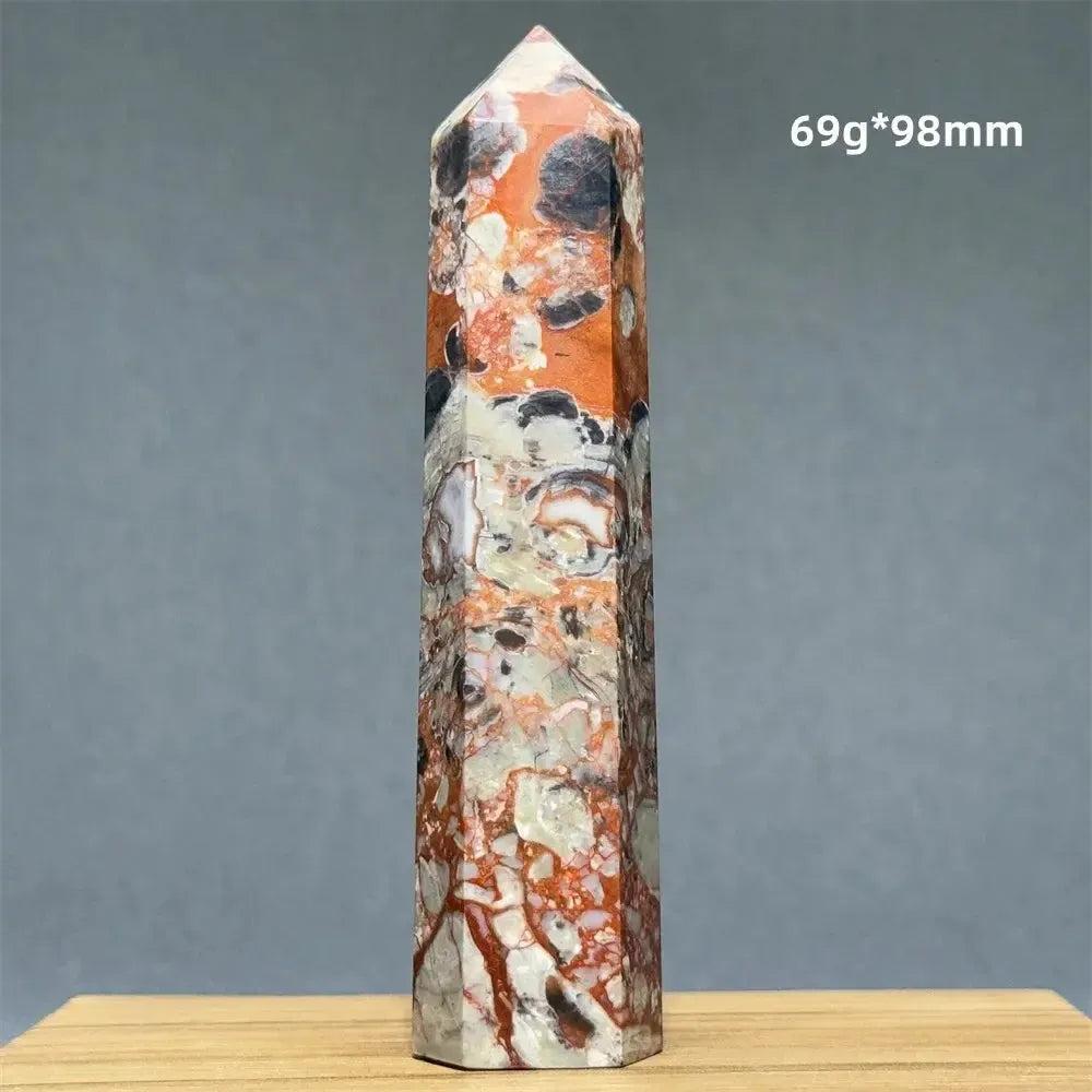 Money Agate Obelisk Natural Mineral Quartz Handicraft Spiritual Meditation Healing Witchcraft Energy Home Decoration Gift