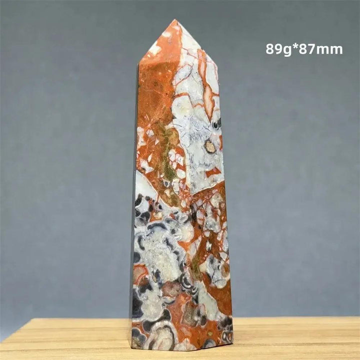 Money Agate Obelisk Natural Mineral Quartz Handicraft Spiritual Meditation Healing Witchcraft Energy Home Decoration Gift