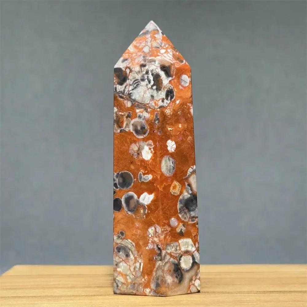 Money Agate Obelisk Natural Mineral Quartz Handicraft Spiritual Meditation Healing Witchcraft Energy Home Decoration Gift