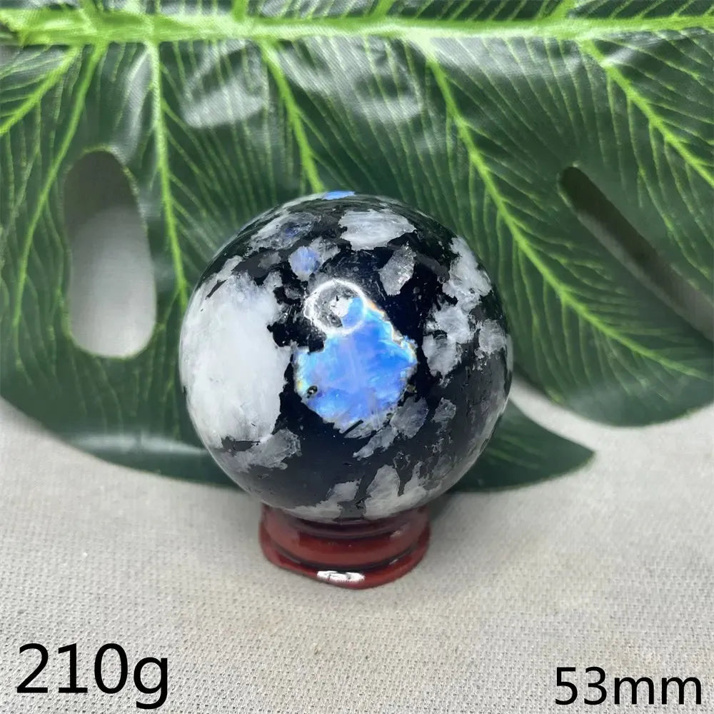 Moonstone Black Tourmaline Crystal Sphere-Spheres-Crystal Destiny-Moonstone-Weight 185g-Crystal Destiny