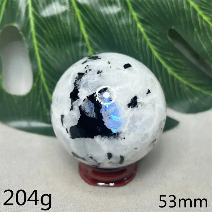 Moonstone Black Tourmaline Crystal Sphere-Spheres-Crystal Destiny-Moonstone-Weight 185g-Crystal Destiny