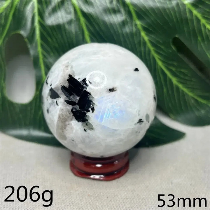 Moonstone Black Tourmaline Crystal Sphere-Spheres-Crystal Destiny-Moonstone-Weight 206g-Crystal Destiny