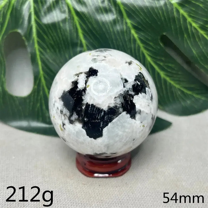 Moonstone Black Tourmaline Crystal Sphere-Spheres-Crystal Destiny-Moonstone-Weight 212g-Crystal Destiny
