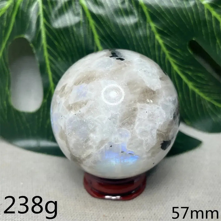 Moonstone Black Tourmaline Crystal Sphere-Spheres-Crystal Destiny-Moonstone-Weight 238g-Crystal Destiny