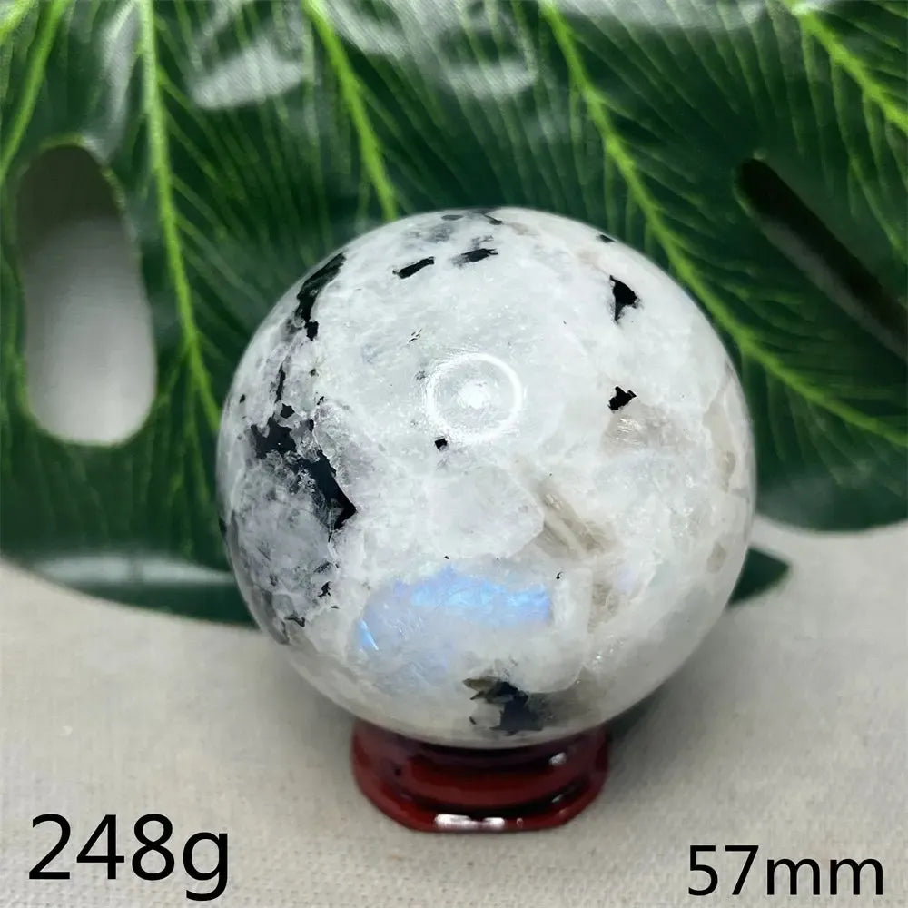 Moonstone Black Tourmaline Crystal Sphere-Spheres-Crystal Destiny-Moonstone-Weight 248g-Crystal Destiny