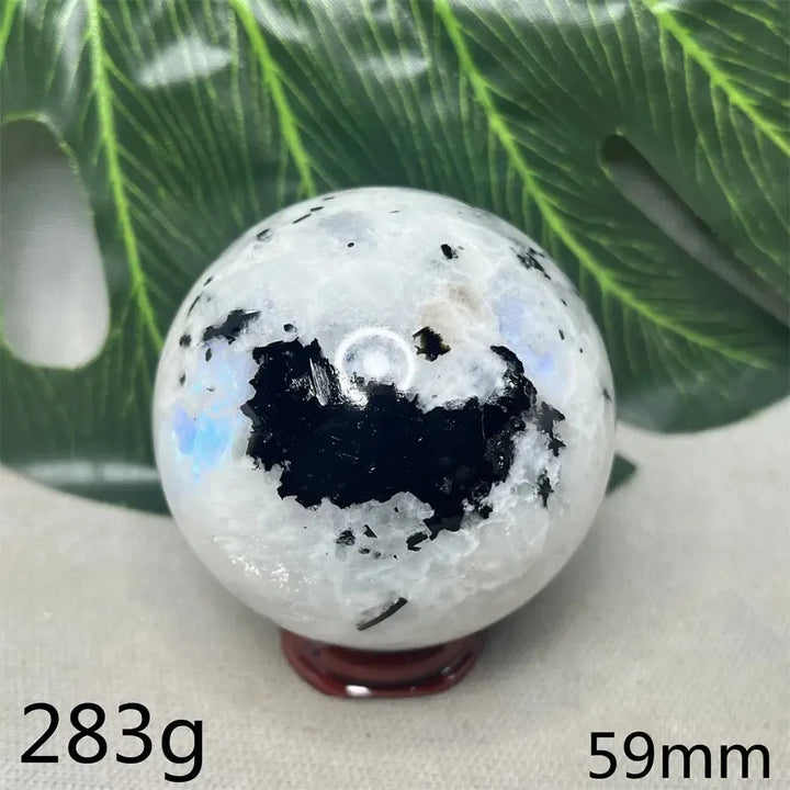 Moonstone Black Tourmaline Crystal Sphere-Spheres-Crystal Destiny-Moonstone-Weight 283g-Crystal Destiny