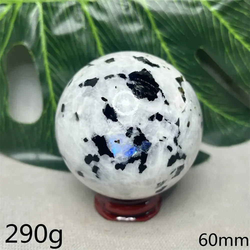 Moonstone Black Tourmaline Crystal Sphere-Spheres-Crystal Destiny-Moonstone-Weight 290g-Crystal Destiny