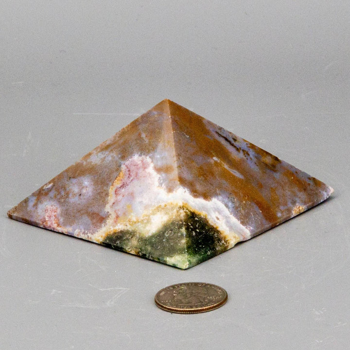 Moss Agate Crystal Pyramid-Pyramids-Crystal Destiny-Moss Agate-308g - 3.50"L x 3.50"W-Crystal Destiny