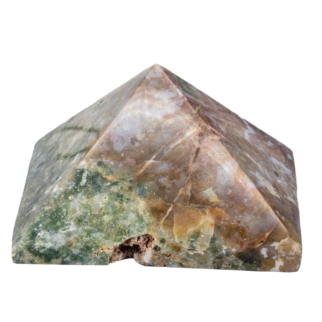 Moss Agate Pyramid 3.5 Inch 448g-Pyramids-Crystal Destiny-Moss Agate-448g - 3.50"L x 3.50"W-Crystal Destiny