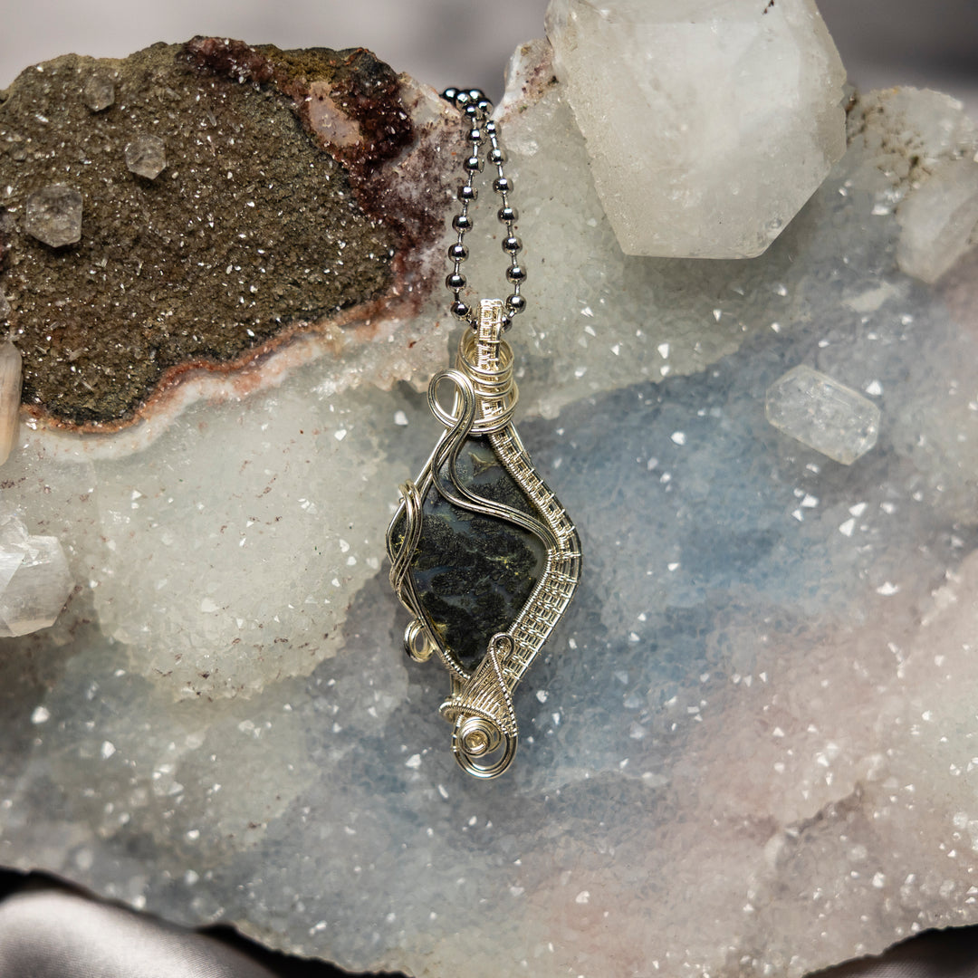 Moss Agate Wire Wrap Pendant-Wire Wraps-Crystal Destiny-Moss Agate-2.25"-Crystal Destiny