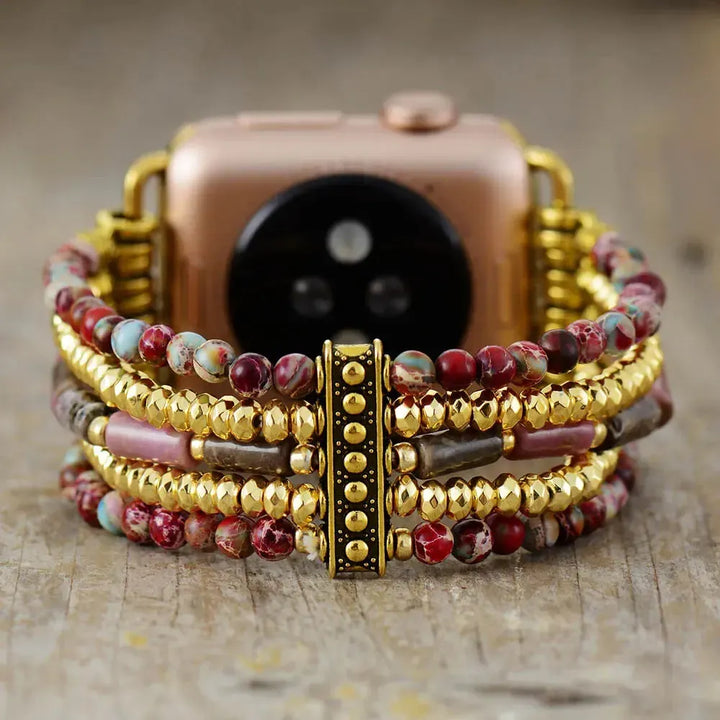Multi-Layer Jasper Apple iWatch Band-Bands-Ali-Red Jasper-Large-Apple 42-49MM Plate-Crystal Destiny