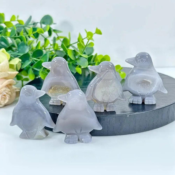 Natural Agate Animal Crystal Carving | Turtle, Penguin, Unicorn & Owl