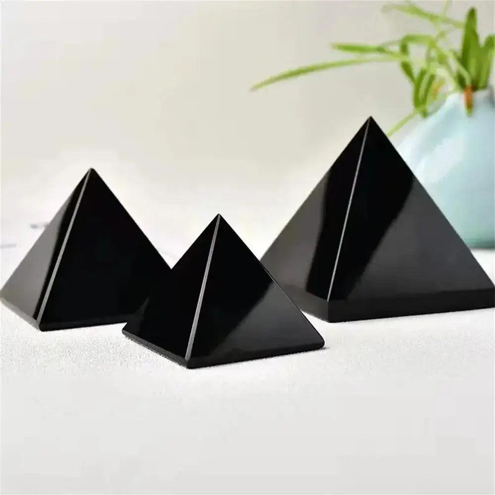 Natural Black Tourmaline Crystal Pyramids