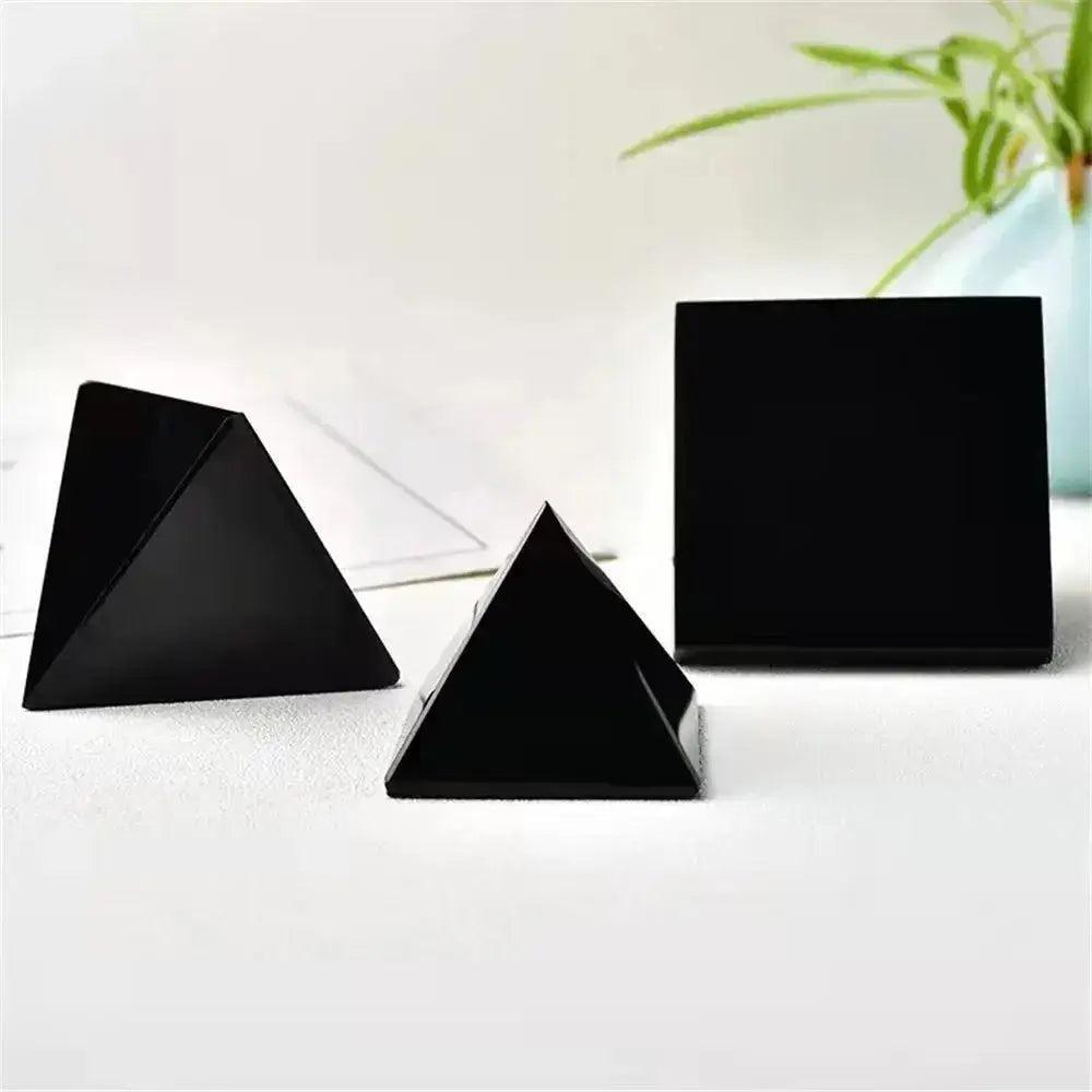 Natural Black Tourmaline Crystal Pyramids