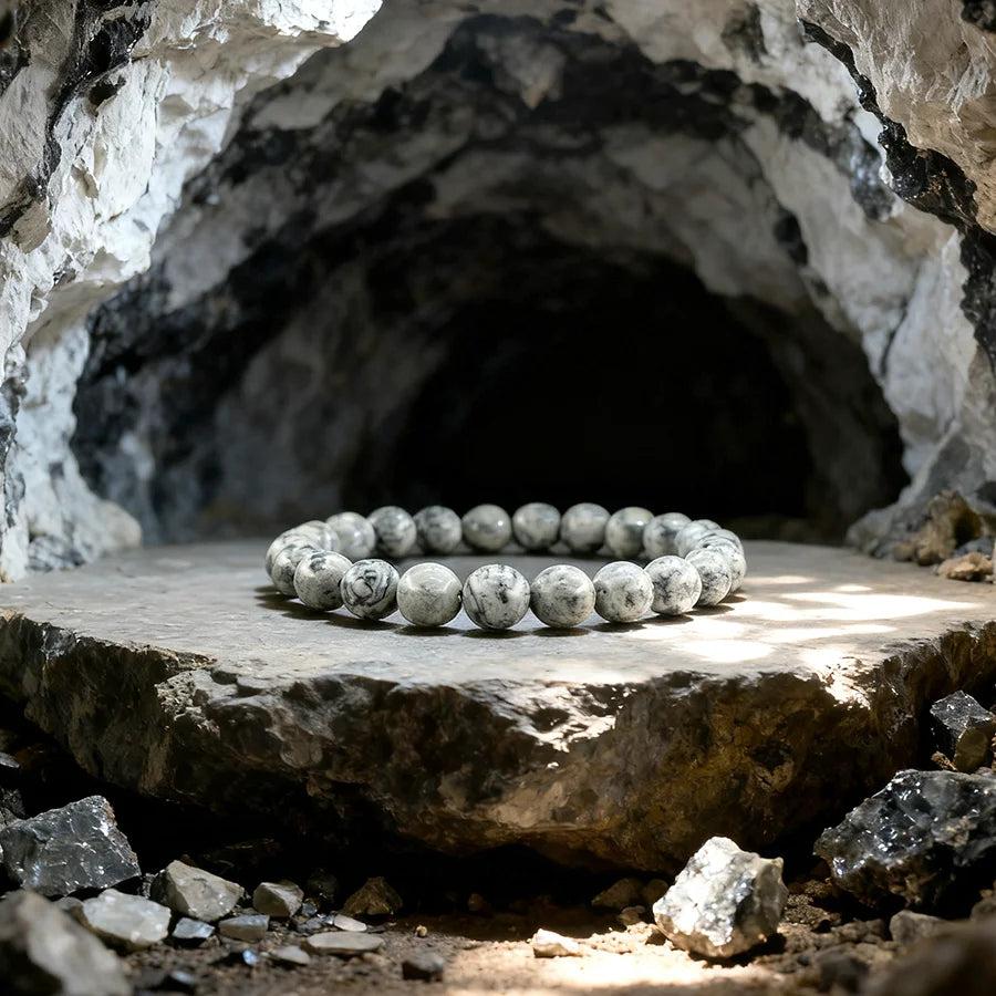Original Tree Agate Bracelet with natural stone beads, perfect for healing, spiritual yoga, and meditation.