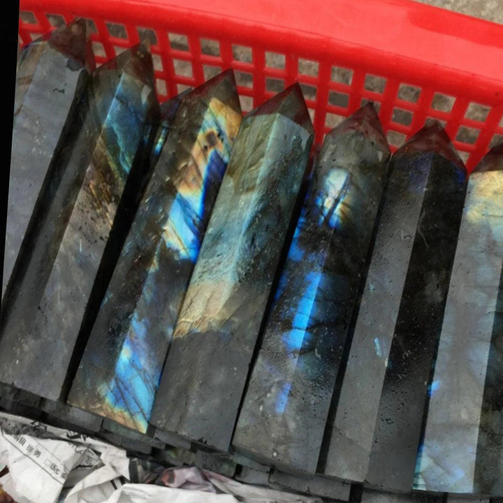 15cm Natural Amethyst Single Pointed Hexagonal Prism Crystal Wand Big Size Lapis Lazuili Tower Home Decoration Labradorite Craft
