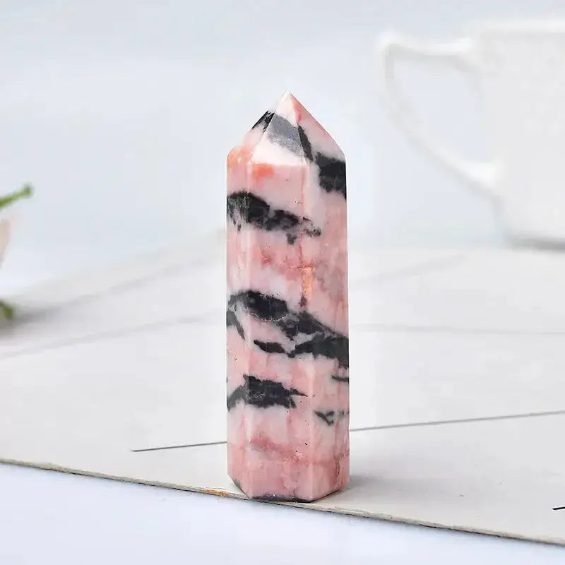 Natural Crystal Towers In 36 Materials 70-80mm-Towers-Ali-Pink Zebra-70-80mm-Crystal Destiny