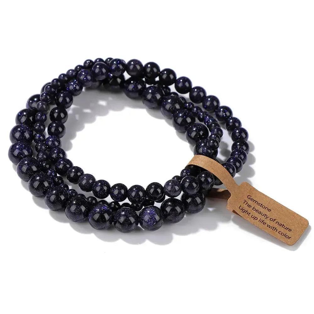 Natural Crystals Beaded Bracelet Sets 3-Piece