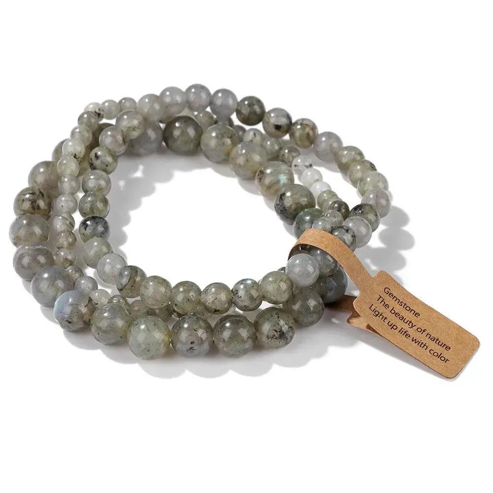 Natural Crystals Beaded Bracelet Sets 3-Piece