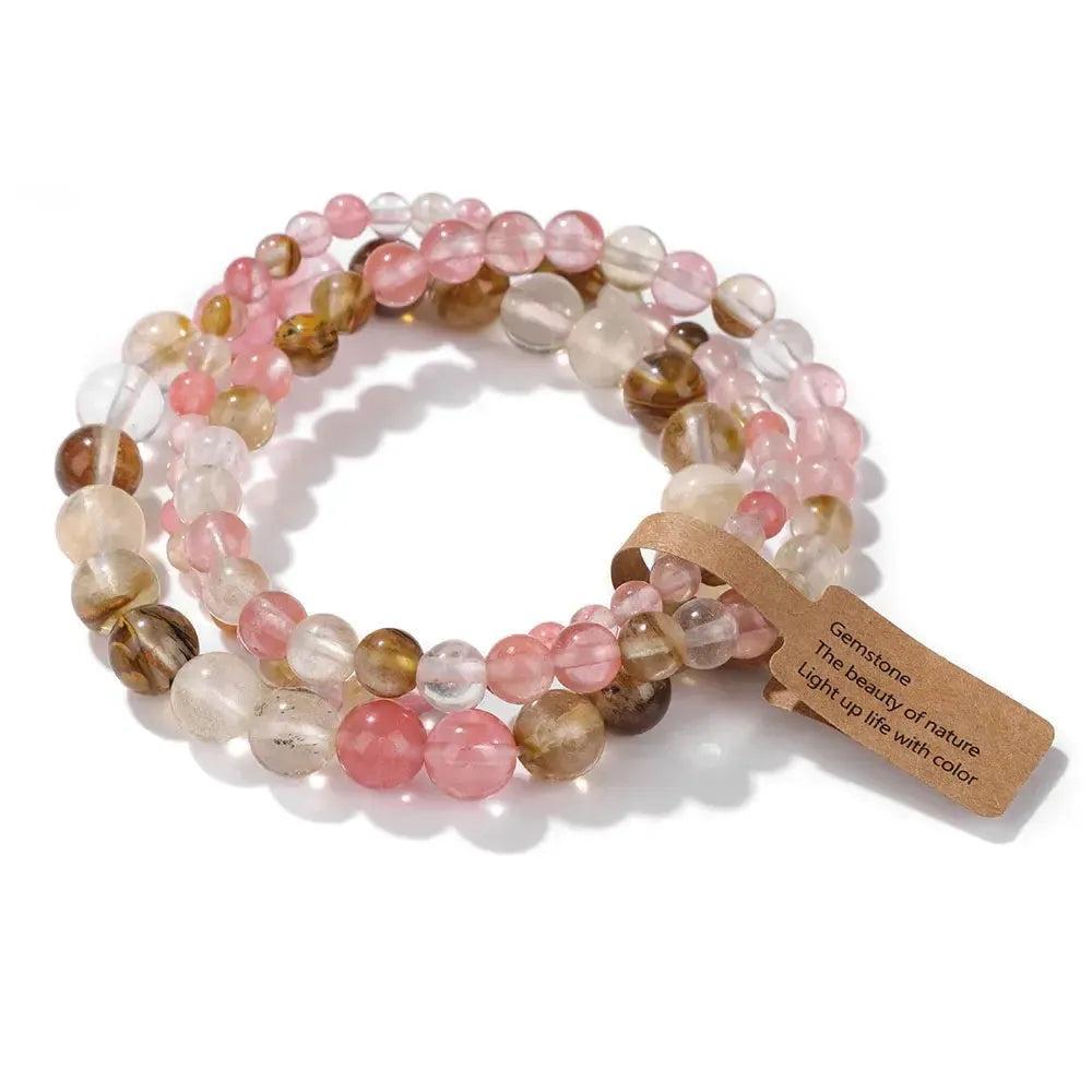 Natural Crystals Beaded Bracelet Sets 3-Piece