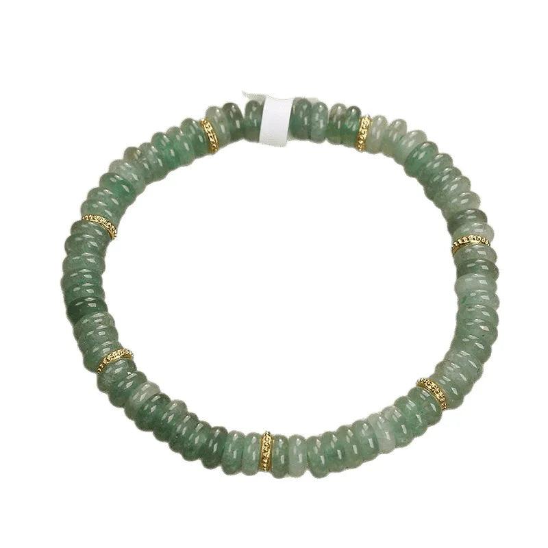 Natural Dongling Jade Abacus Beads Bracelet, green fresh Chinese style crystal for women, luxury handstring.