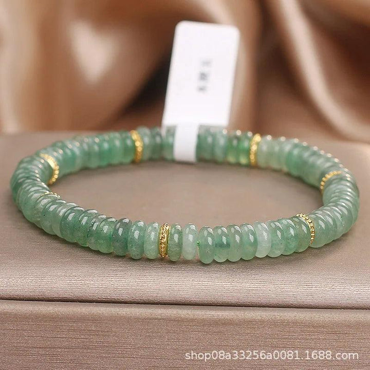 Natural Dongling Jade Abacus Beads Bracelet, green fresh Chinese style crystal for women, luxury handstring.
