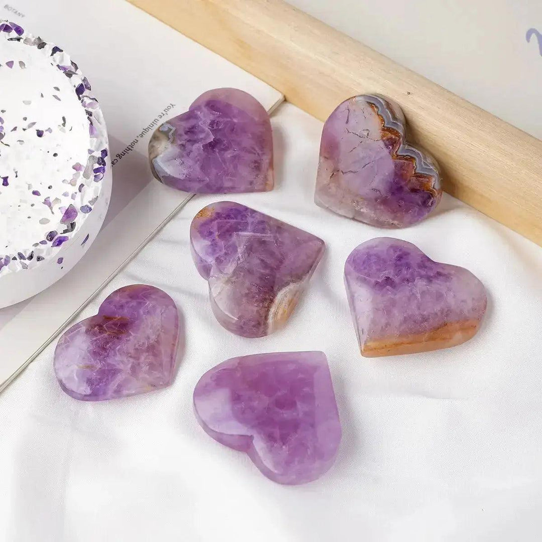 Natural Dream Amethyst Crystal Heart