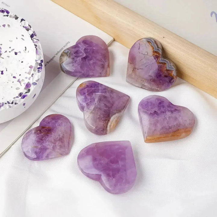 Natural Dream Amethyst Crystal Heart