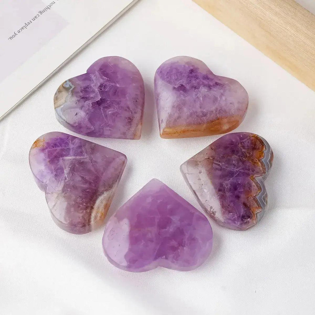 Natural Dream Amethyst Crystal Heart