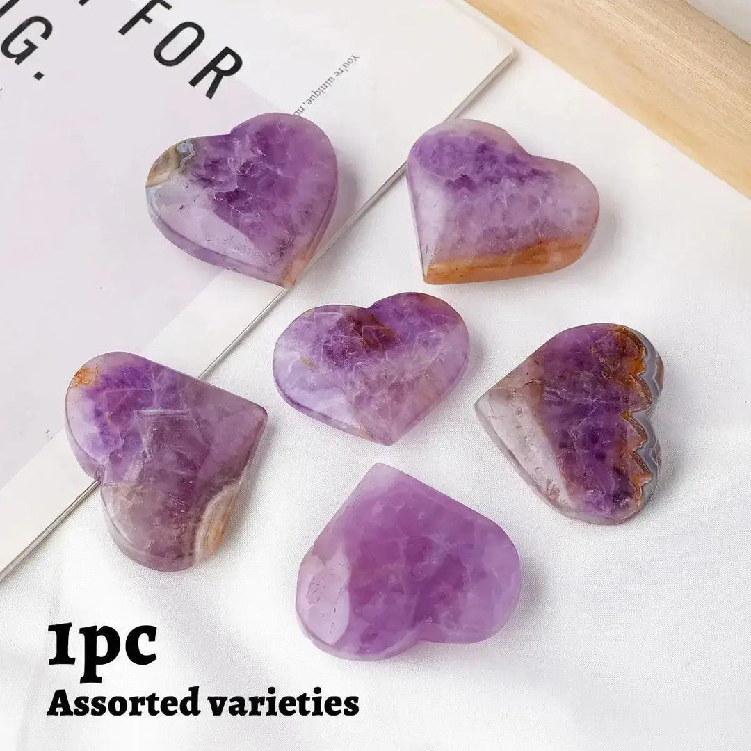 Natural Dream Amethyst Crystal Heart