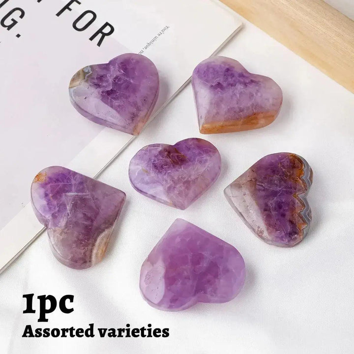 Natural Dream Amethyst Crystal Heart