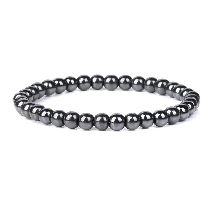 Natural Hematite Bead Bracelet Stretch Bangle Unisex