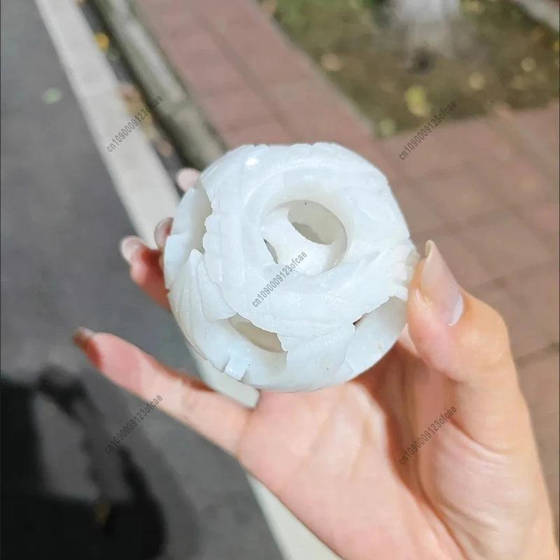 Where Winds Meet Neon Egg Colorable Natural Jade Lucky Linglong Ball Role Playing Accessories Game Related Gifts Home Decor