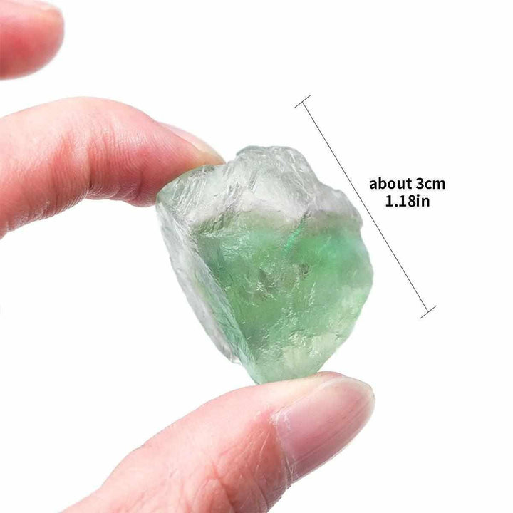 Raw green fluorite crystal from the 7 Chakra Healing Kit, 3cm natural stone for clarity and spiritual balance.