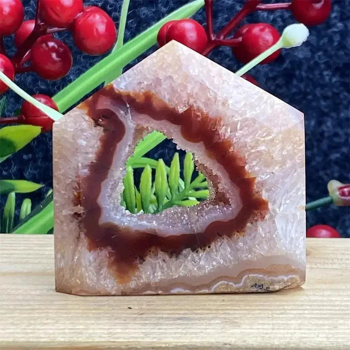 Natural Red Agate Geode Tower Exact Pick 34-80mm