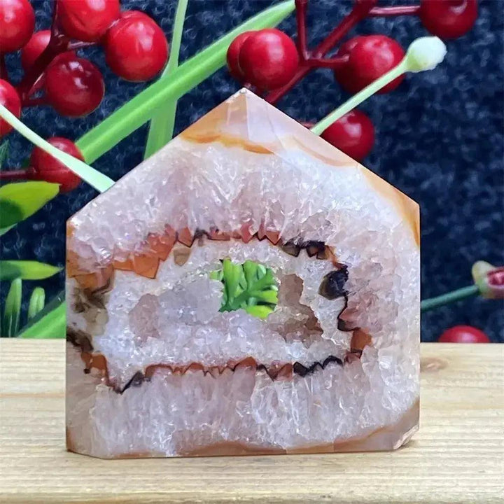 Natural Red Agate Geode Tower Exact Pick 34-80mm