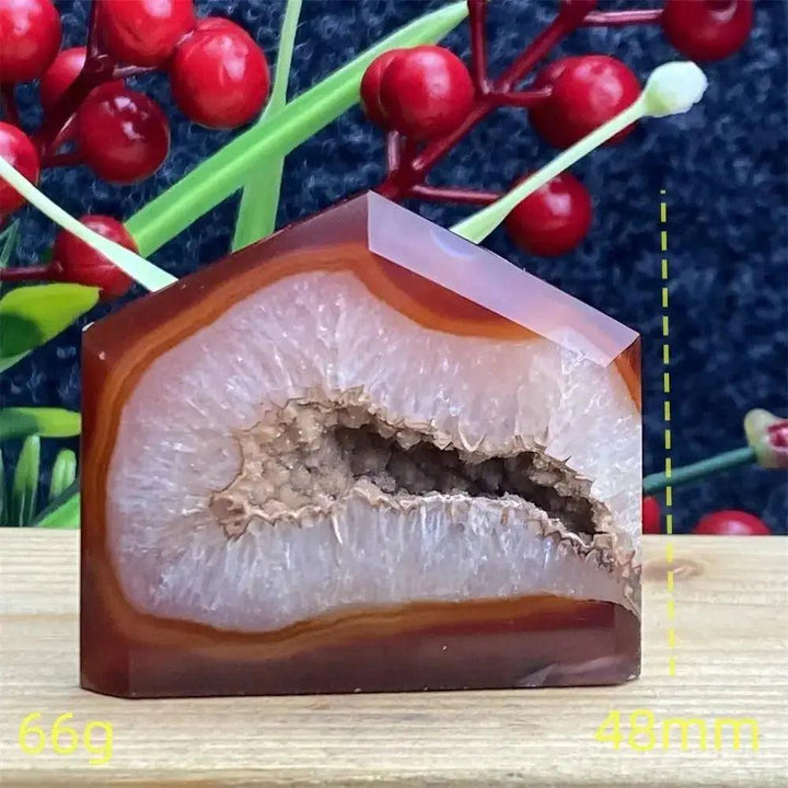 Natural Red Agate Geode Tower Exact Pick 34-80mm