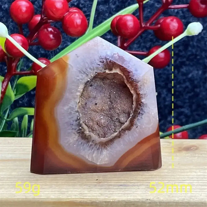 Natural Red Agate Geode Towers-Towers-Ali-Red Agate-59g 52mm-Crystal Destiny