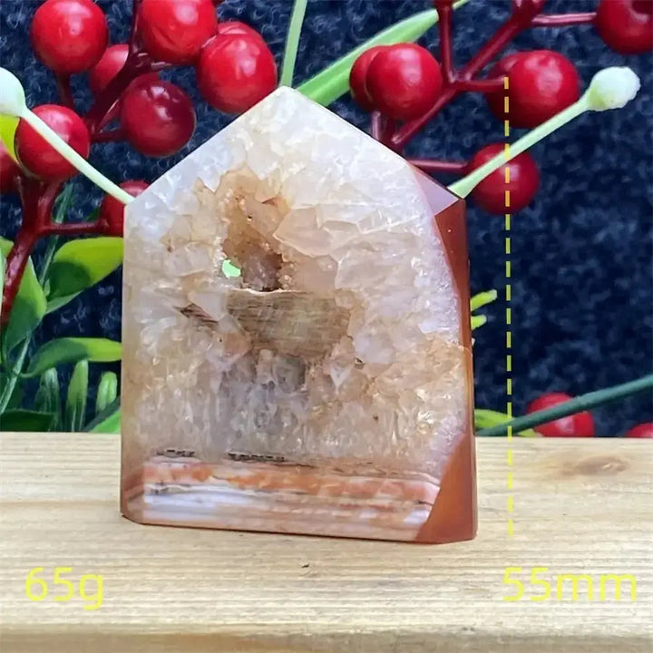 Natural Red Agate Geode Towers-Towers-Ali-Red Agate-65g 55mm-Crystal Destiny