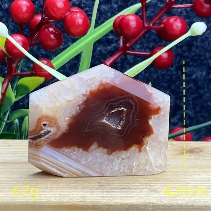 Natural Red Agate Geode Towers-Towers-Ali-Red Agate-67g 42mm-Crystal Destiny