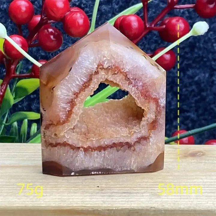 Natural Red Agate Geode Towers-Towers-Ali-Red Agate-75g 58mm-Crystal Destiny